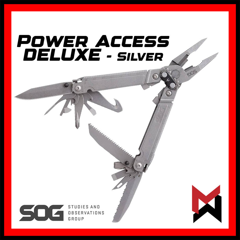 SOG - Power Access Deluxe + Hex Bit Kit + Sheath - Silver - Multitool