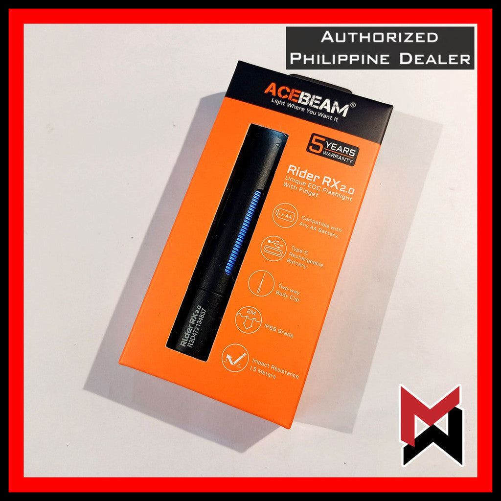 ACEBEAM - Rider RX 2.0 Black V2 - 6500K 1000 Lumens Cool White Led Flashlight