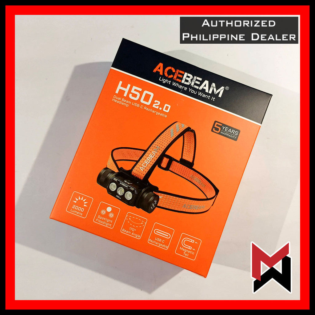 ACEBEAM - H50 2.0 V2 - 2000 Lumens 5000k Rechargeable Headlamp