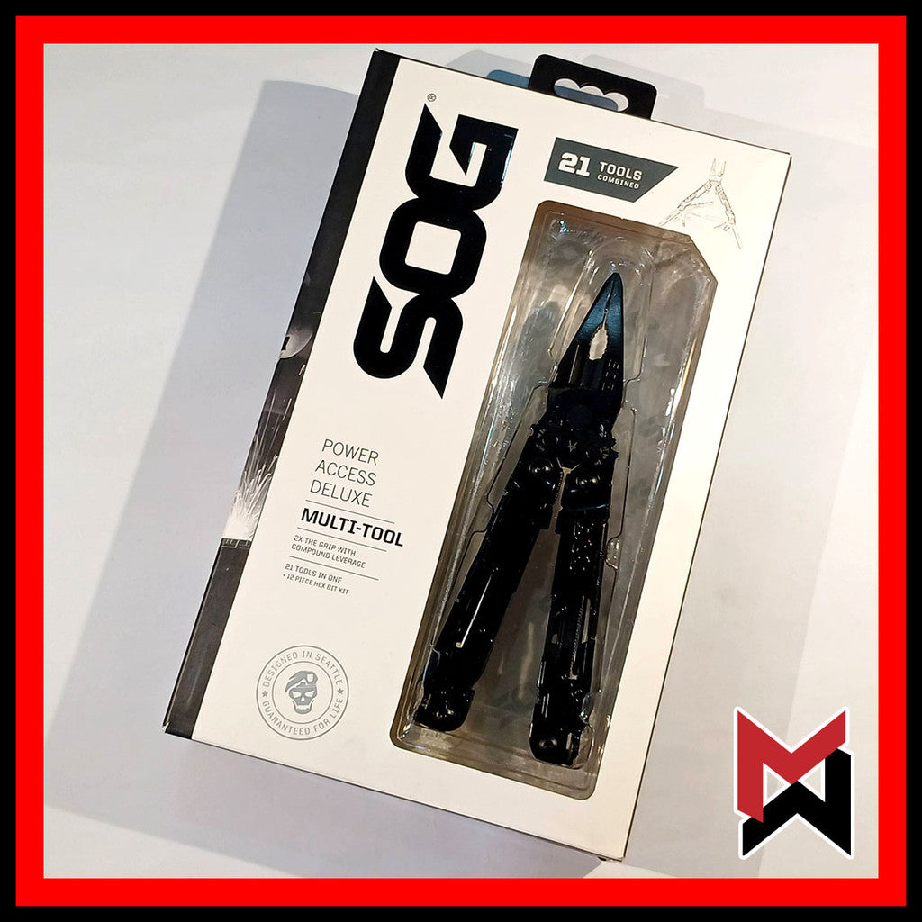 SOG - Power Access Deluxe + Hex Bit Kit + Sheath - Black - Multitool