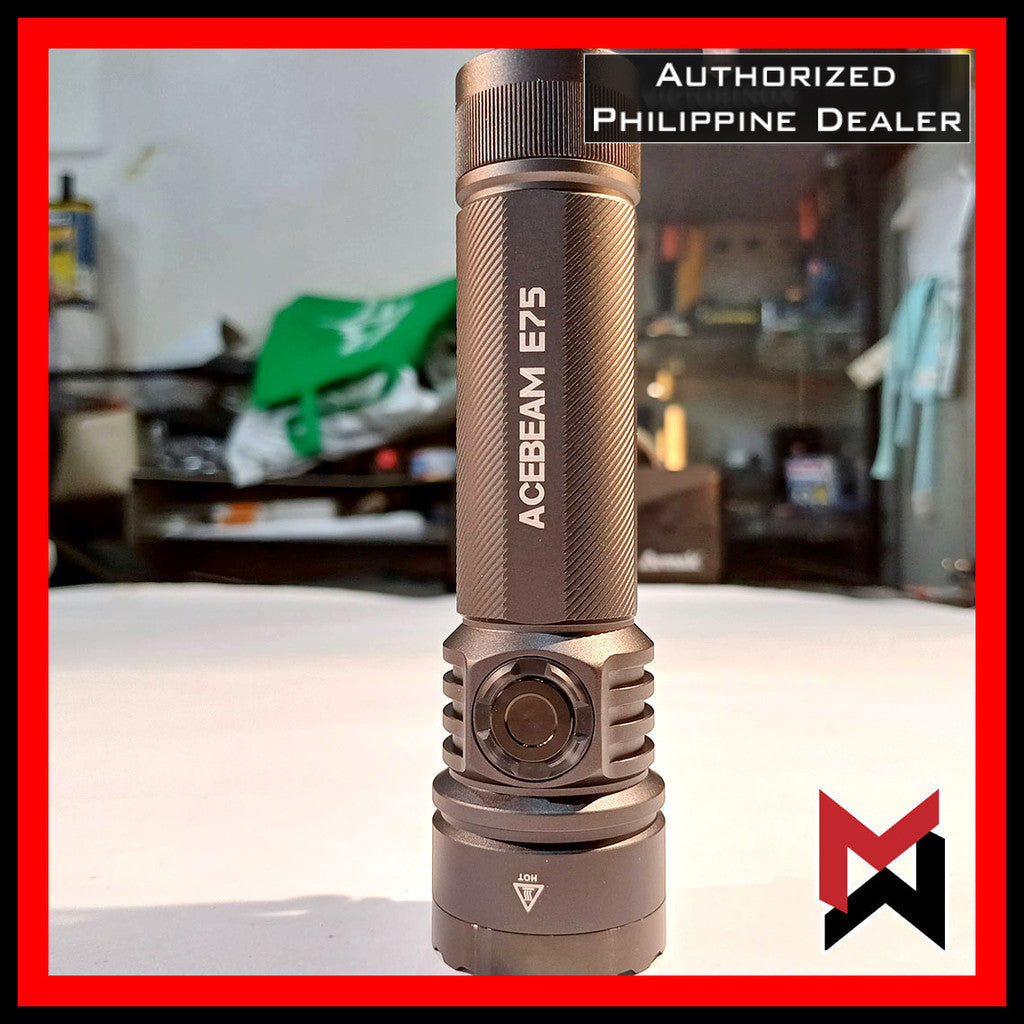 ACEBEAM - E75 - Quad Core LED Flashlight - Grey / Gray 6500k COOL WHITE - 4500 Lumens