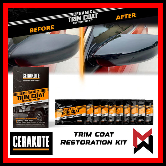 CERAKOTE - Ceramic Trim Coat Kit Plastic Black Restorer - 10 pc Pack