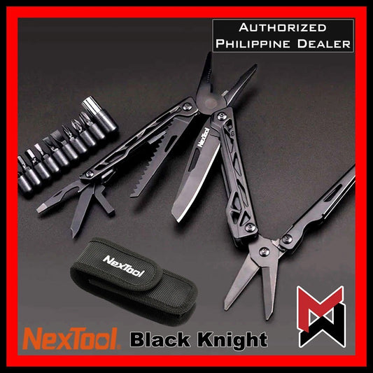 NexTool Black Knight w/ Bits and Nylon Sheath - NE20044 - Both Safety Locking Blade and Saw