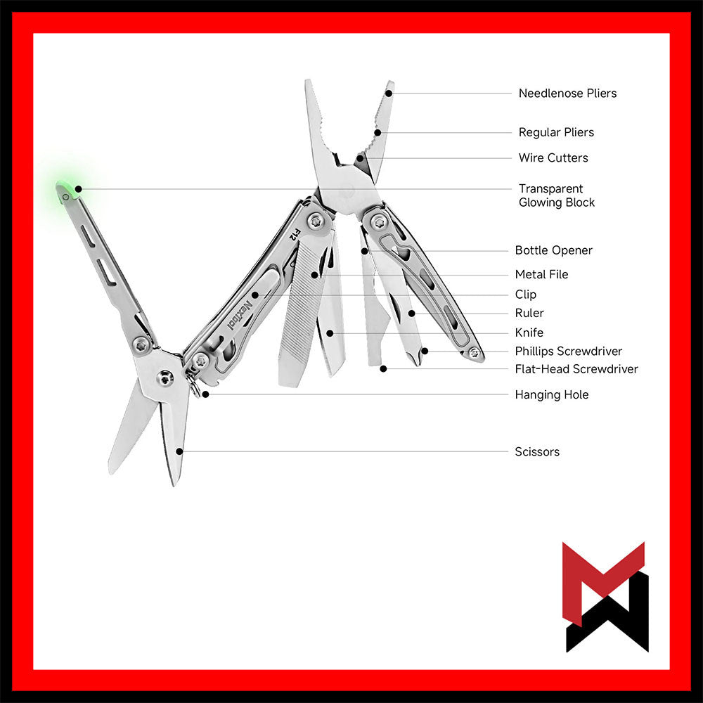 Nextool - F12 Mini Flagship F12 - Silver EDC Multitool NEW VERSION!