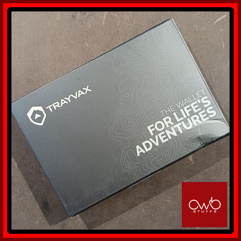 Trayvax Venture Billfold Wallet - Black Leather - Black Metal - Minimalist Bifold EDC Wallet