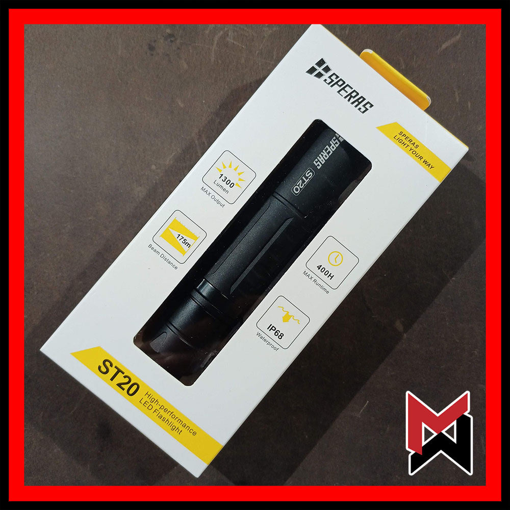 Speras - ST20 - Black - 1300LM Small Tactical Flashlight