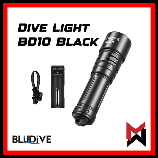 BluDive - BD10 Diving LED Flashlight - Black - Diving Light