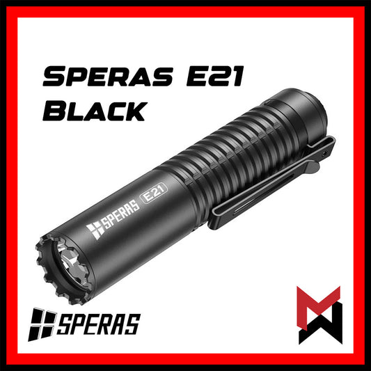 Speras - E21 - Black - 2000LM EDC Tactical 2-in-1 Rechargeable Flashlights