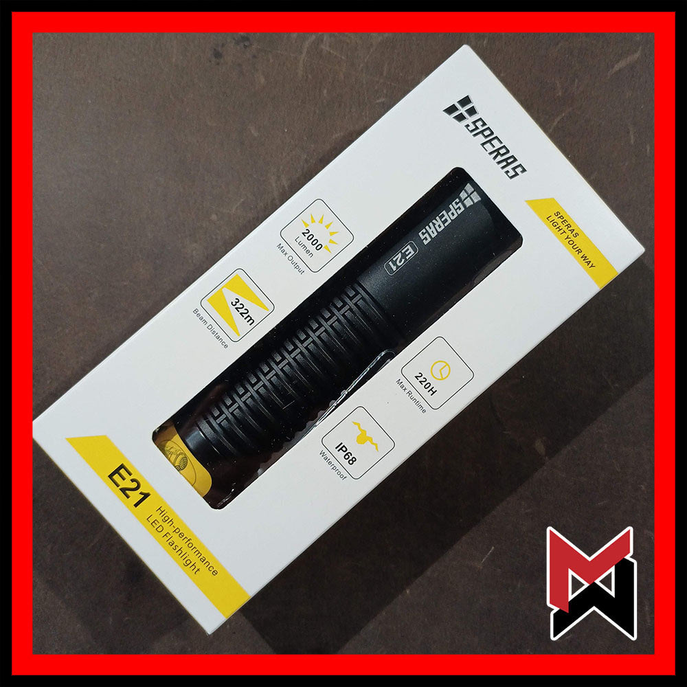 Speras - E21 - Black - 2000LM EDC Tactical 2-in-1 Rechargeable Flashlights