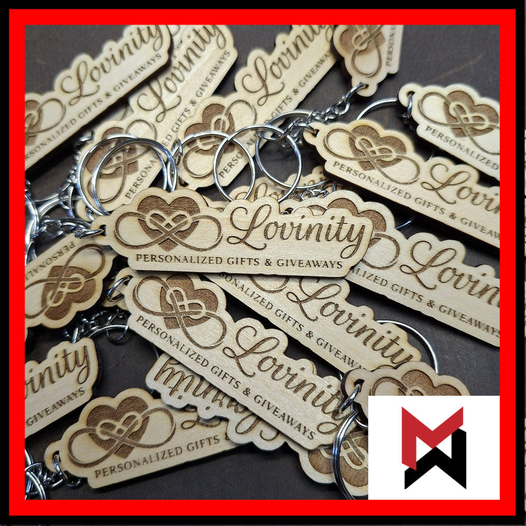 Custom Engraved or UV Printed Keychain Plastic or Wood for Giveaways, Gifts- Key chain, Keychain